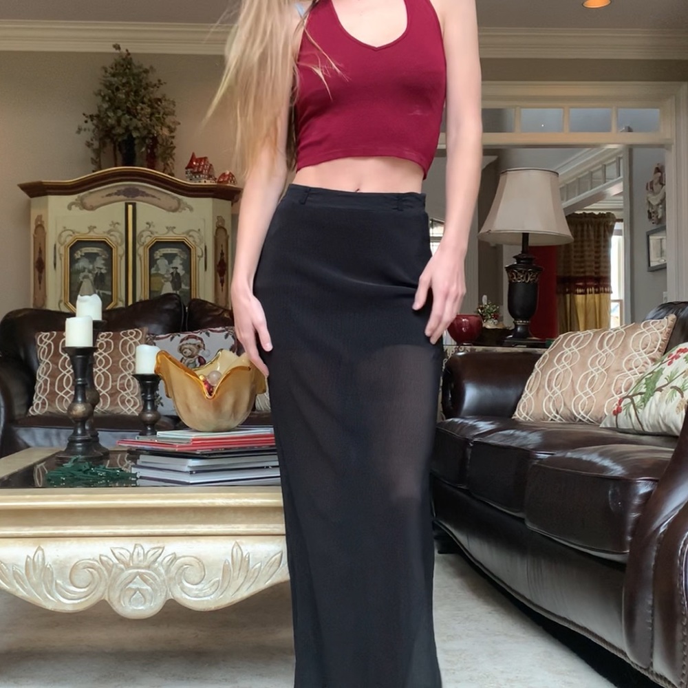 Forever 21 Sheer Black Maxi Skirt